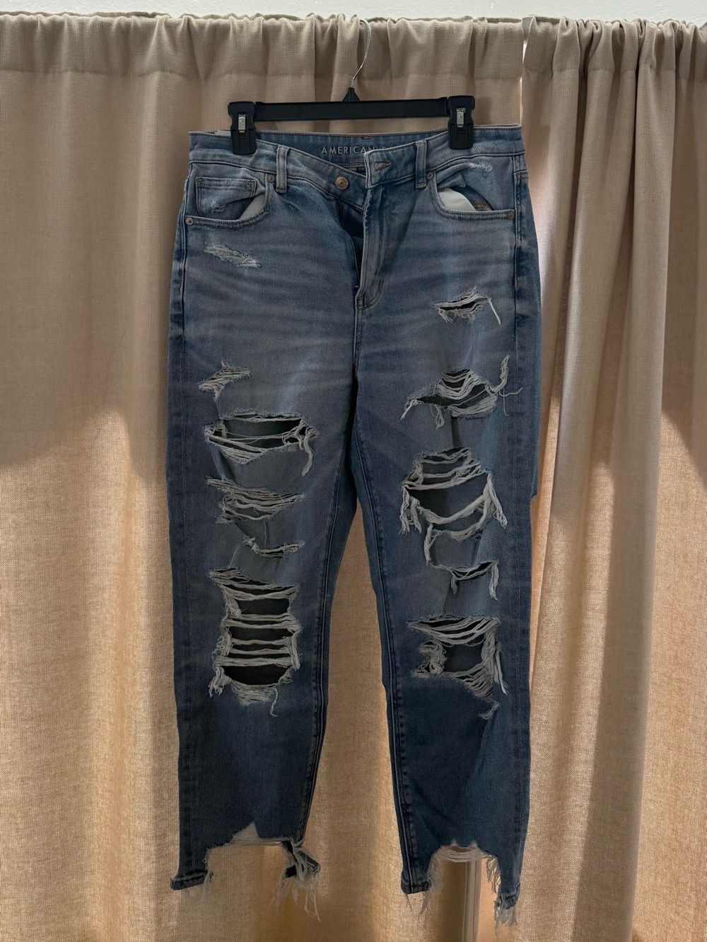 American Eagle Outfitters Ripped Skinny Jeans - Blue